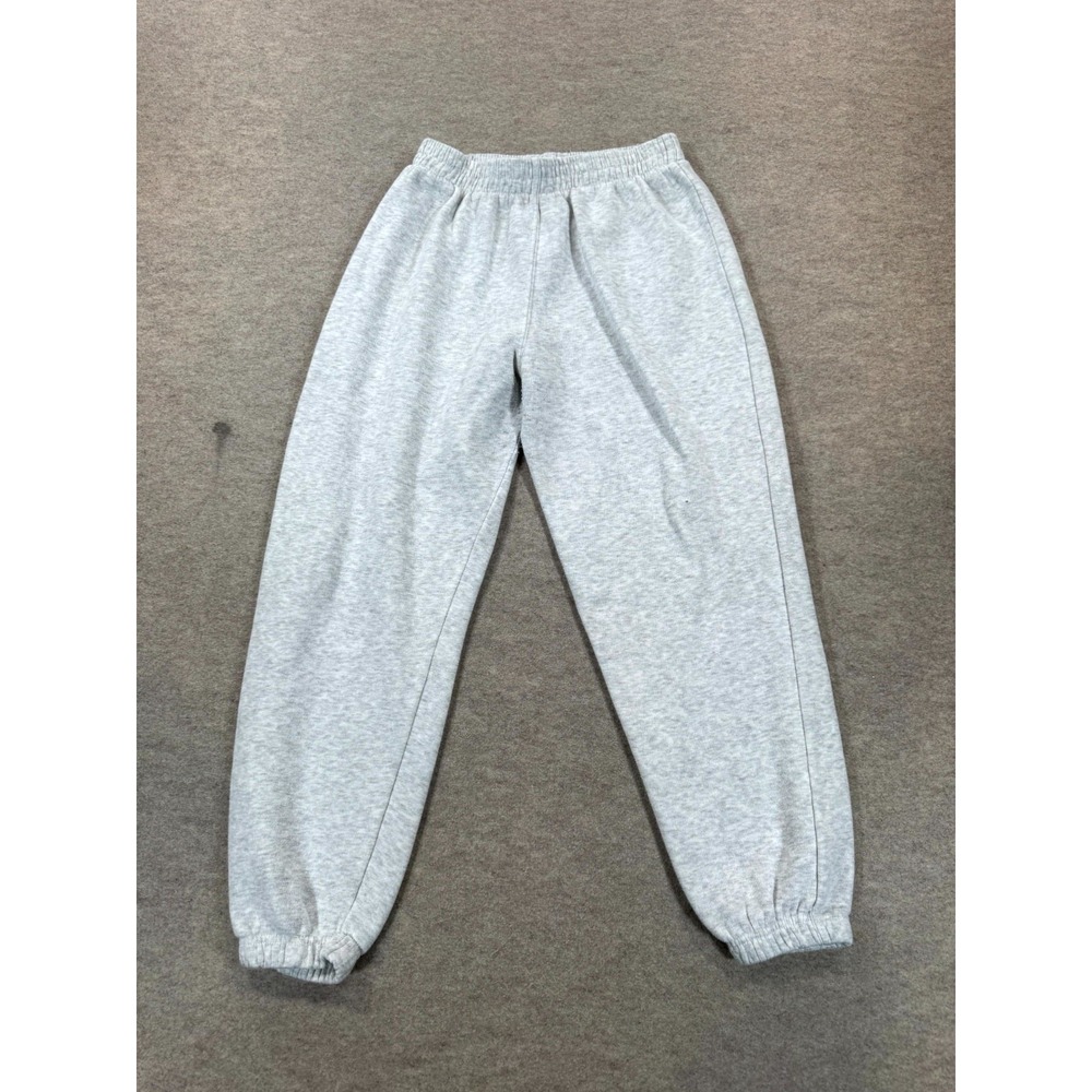 Womens Sweatpants Medium Gray Cotton Mid Rise Tapered Leg Elastic Waist Training